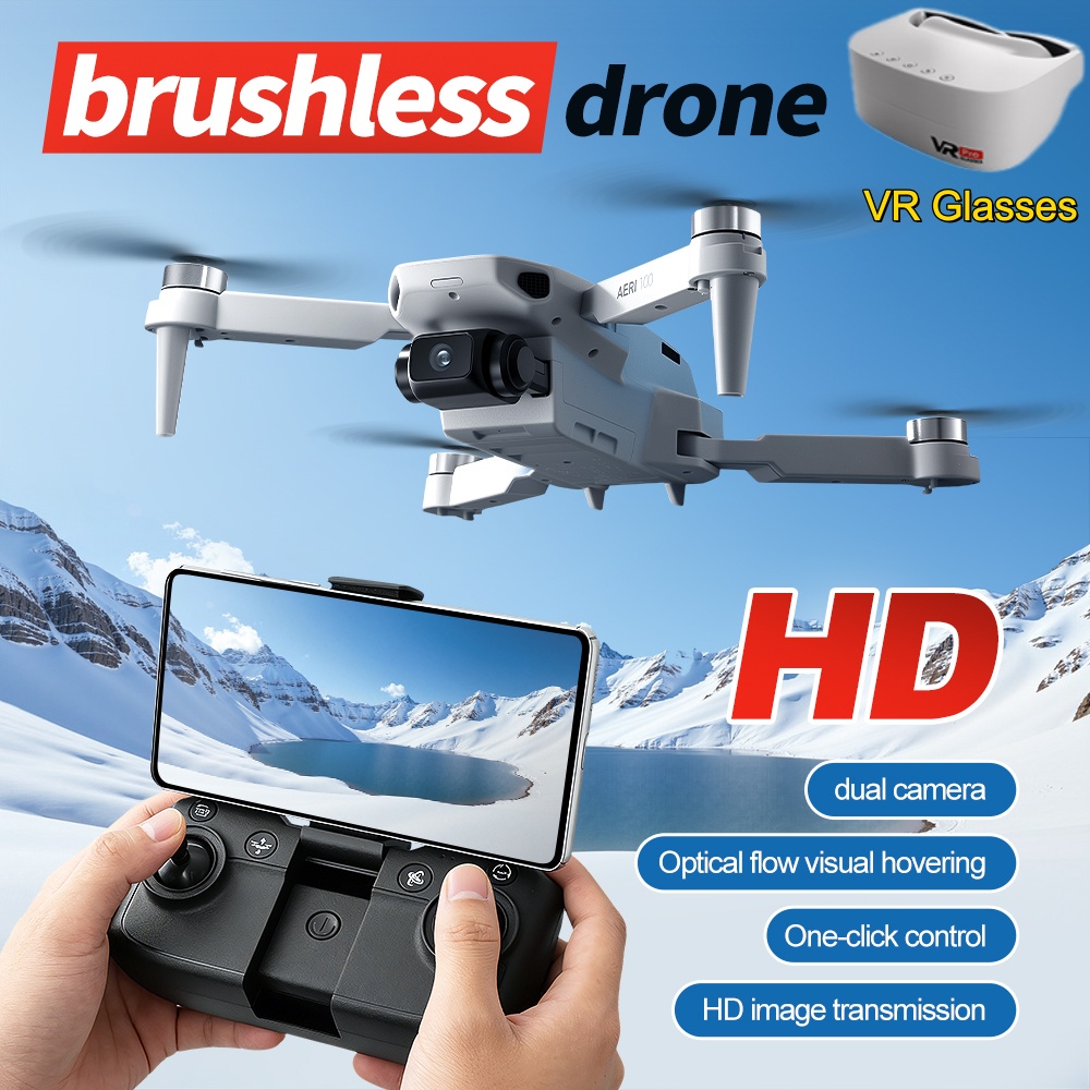 Drone Camera 4K - VR Glasses RC Drone Brushless Motor