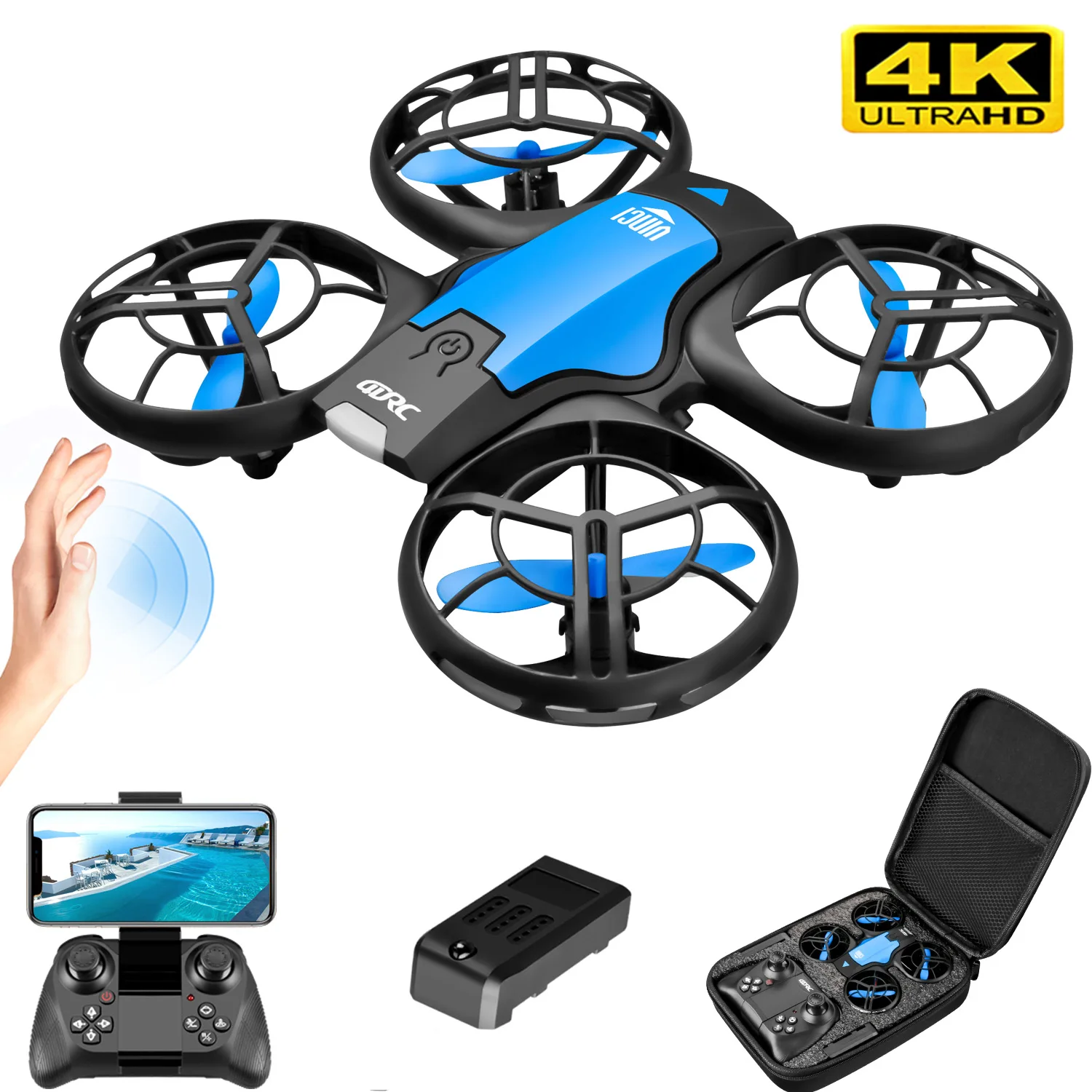 V8 New Mini Drone 4K Professio - Drone Camera Wide Angle recension och pris