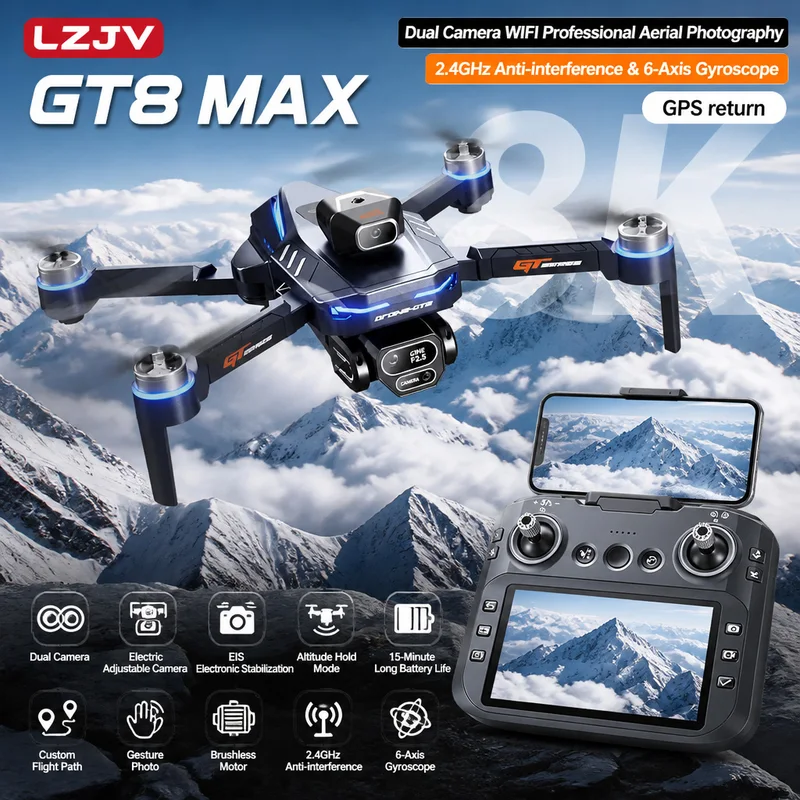 GT8 Max Foldable Drone 8K HD P - Drone Camera Professional recension och pris